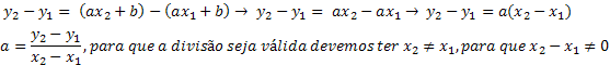 Expressão obtida após a subtração das duas equações.