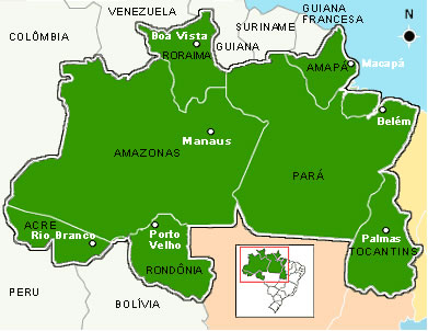 Estados e capitais da Região Norte do Brasil