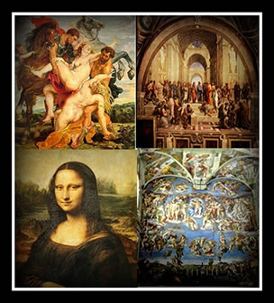 Os princípios racionais e matemáticos prevaleceram nas pinturas renascentistas.