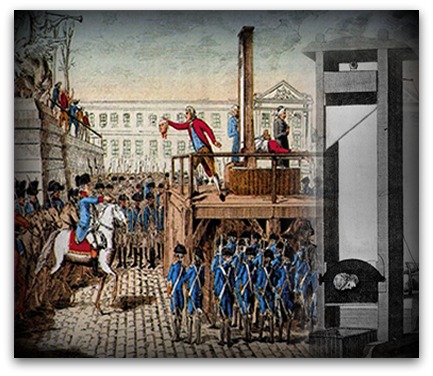 A partir do ano de 1792, durante a Revolução Francesa, as pessoas condenadas à morte passaram a ser executadas na guilhotina