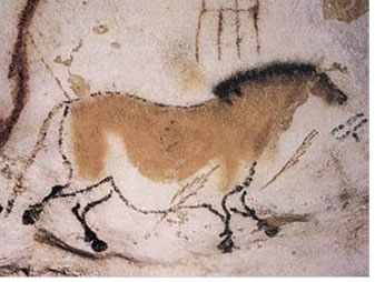 Uma das pinturas rupestres encontradas na Caverna de Lascaux, França
