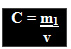 Fórmula matemática de concentração comum. 