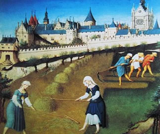 Pintura que retrata a vida na Idade Média