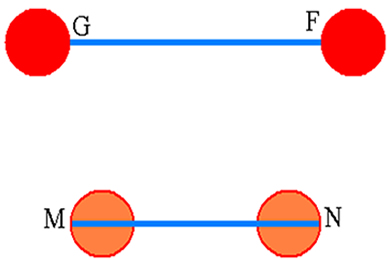 Os segmentos GF e MN possuem o mesmo tamanho, embora à primeira vista pareça o contrário