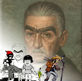 Monteiro Lobato e alguns de seus personagens