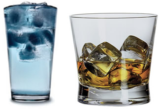 Comparação da densidade do gelo em relação à da água e do álcool